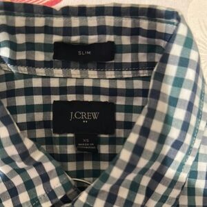 J. Crew Blue, green, and White Casual Button Down Shirt13